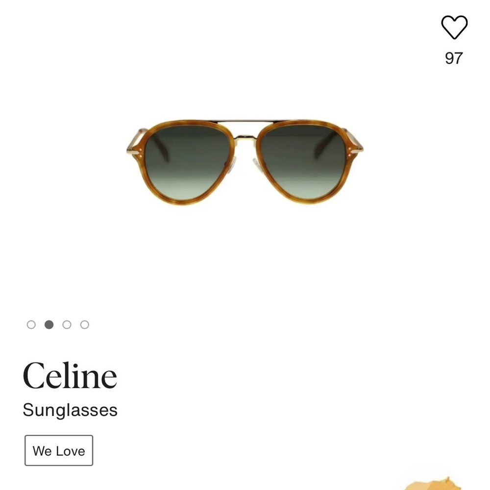 CELINE Classic dark lens Aviator tortishell Sunglasses - Picture 12 of 12